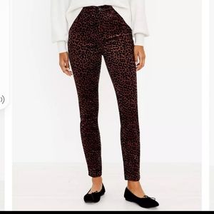 LOFT High rise skinny corduroy leopard/cheetah print pants.